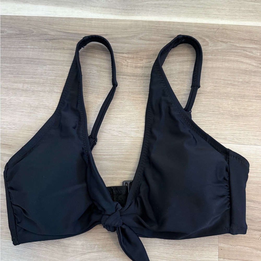 Old Navy Black Tie-Front Bikini Top